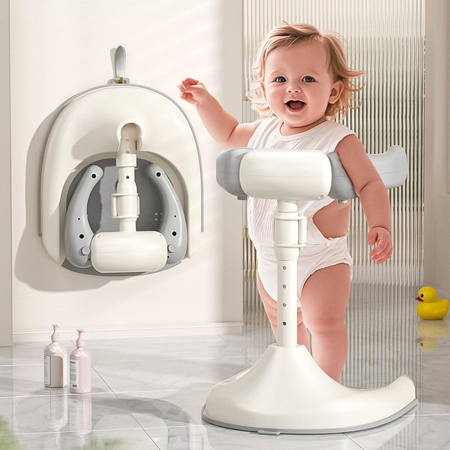 Shower Stand Bather for Baby Foldable Adjustable - Imported - BZ-6050