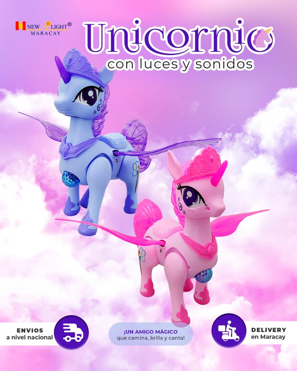 Unicorn Horse W/ Light & Sound - SL035-A90