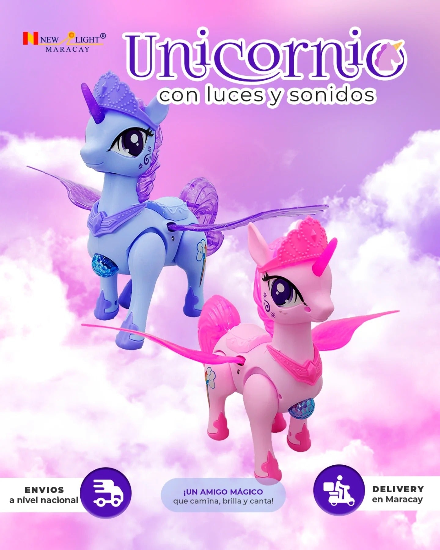 Unicorn Horse W/ Light & Sound - SL035-A90