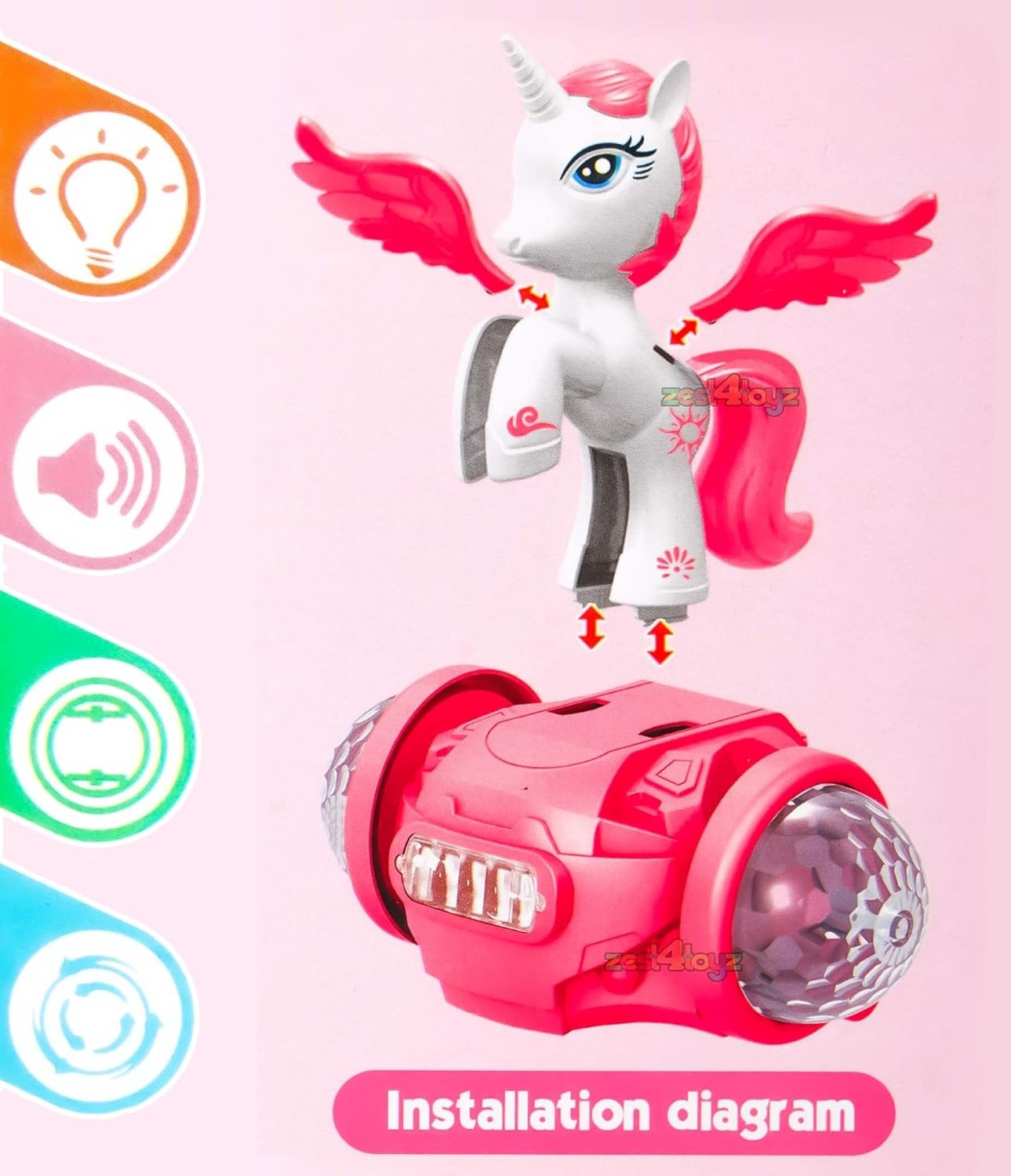 Unicorn Horse W/ Light & Music - ZX678-7