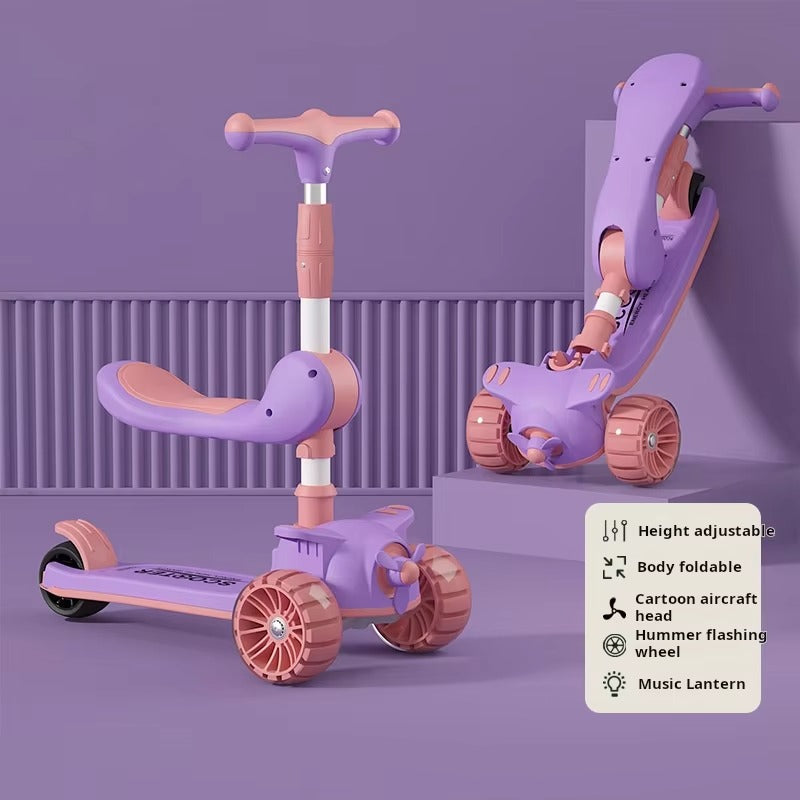 3-in-1 Foldable Kids Scooty - BZ-S-602