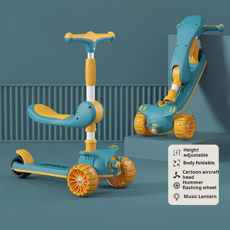 3-in-1 Foldable Kids Scooty - BZ-S-602