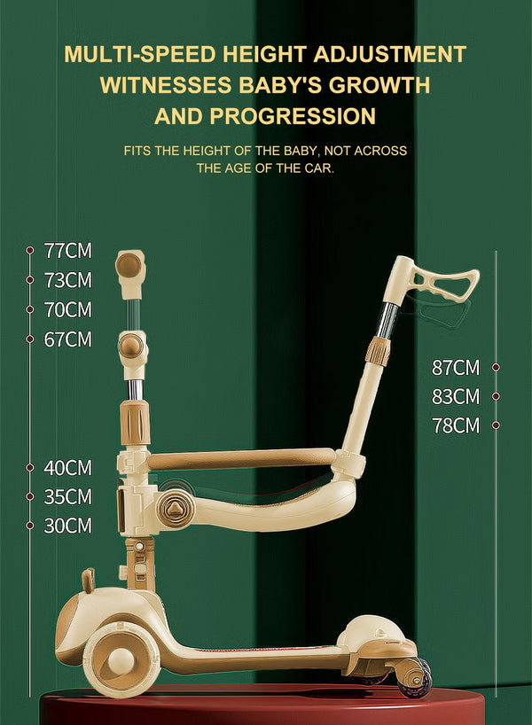 Premium 3-in-1 Multifunctional Kids Scooty Imported - S-888