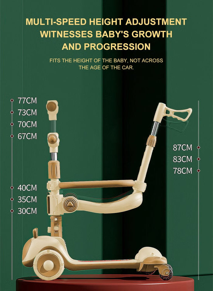 Imported 3-in-1 Multifunctional Kids Scooty Imported - S-888
