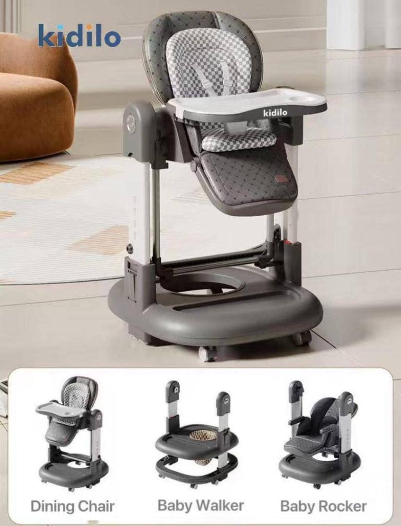 Kidilo 3-in-1 Highchair + baby Walker + baby Rocker - Bz-015