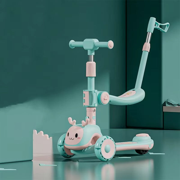 Premium 3-in-1 Multifunctional Kids Scooty Imported - S-888