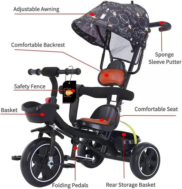 Children Stroller Type Tricycle With Light and Music