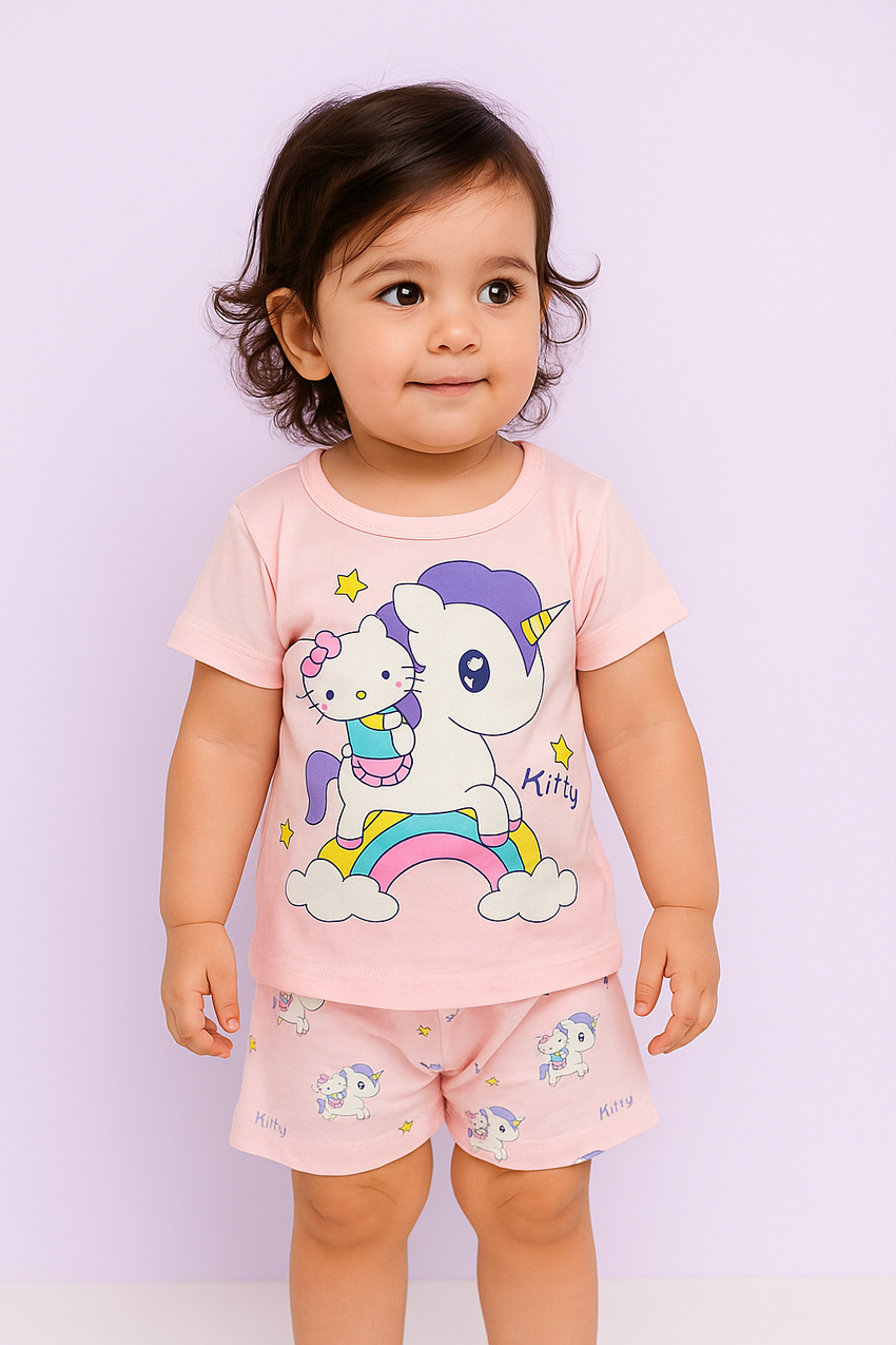 2 pc Summer Short + Shirt Set (12-36M) Pink