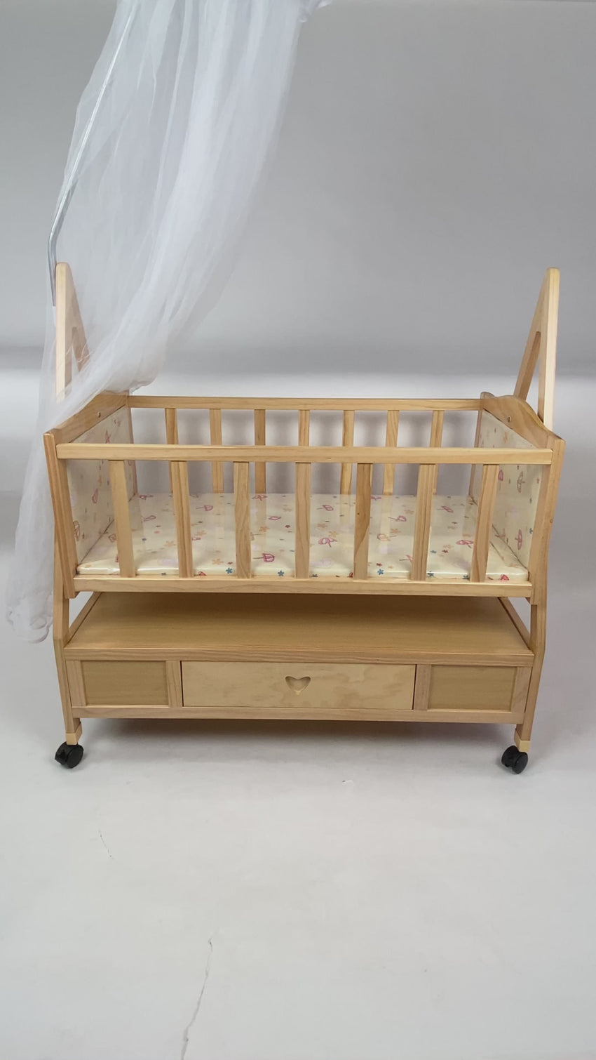 Baby Wooden Cot With Swing Light Wood-BZ-187