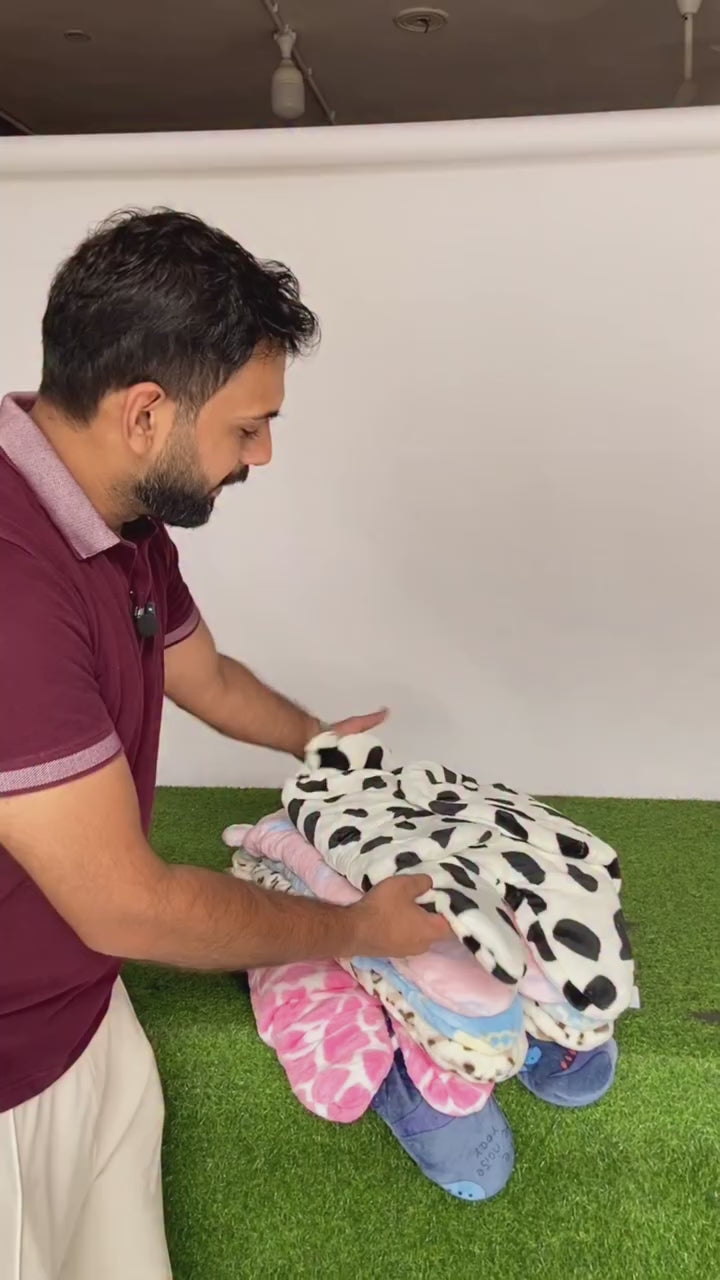 Thick Romper Blanket - Printed  (0-6M)