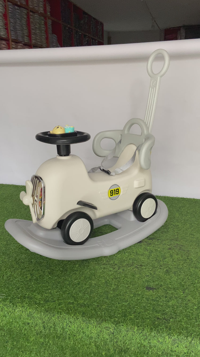 Rocking + Push-on Fiber Car For Toddlers - 919-2