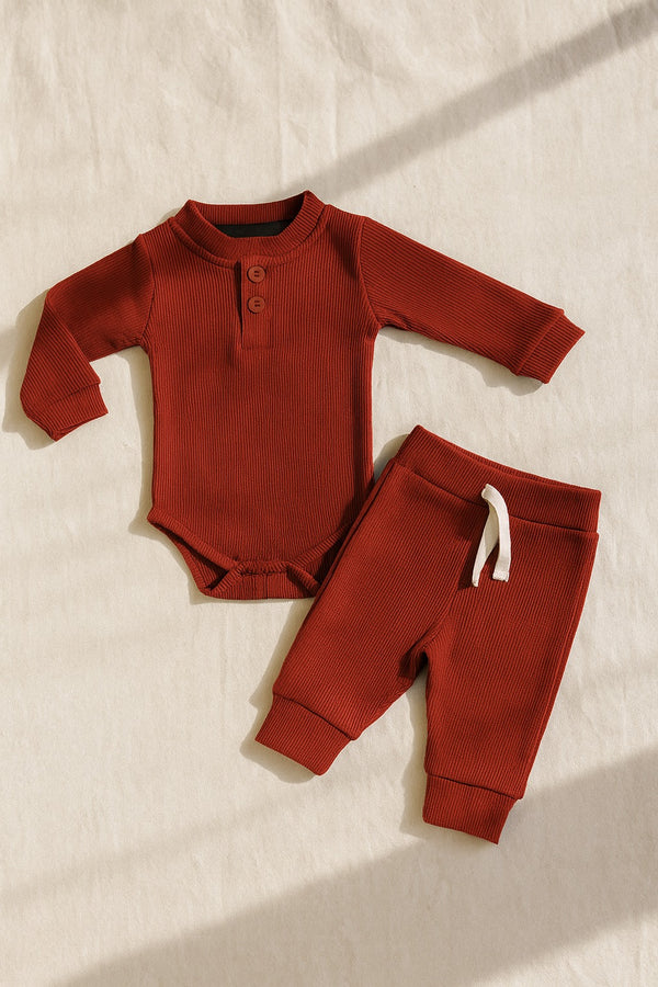 2-pc Ribbed Bodysuit + Trouser Set (3-36M)