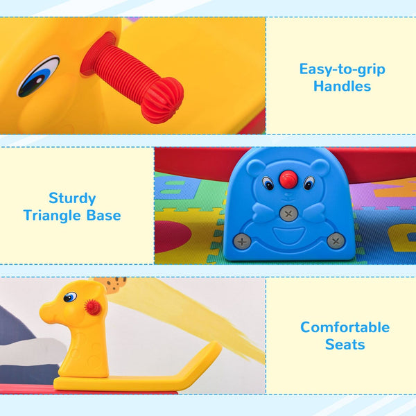 HOMCOM Kids Seesaw Safe Teeter Totter 2 Seats-Fiber-BZ-TM5