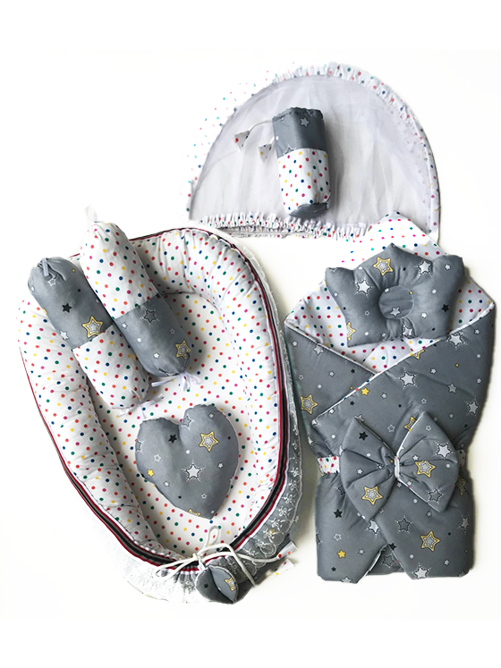 BG33-Grey 8 Pieces Snuggle Bedding Set