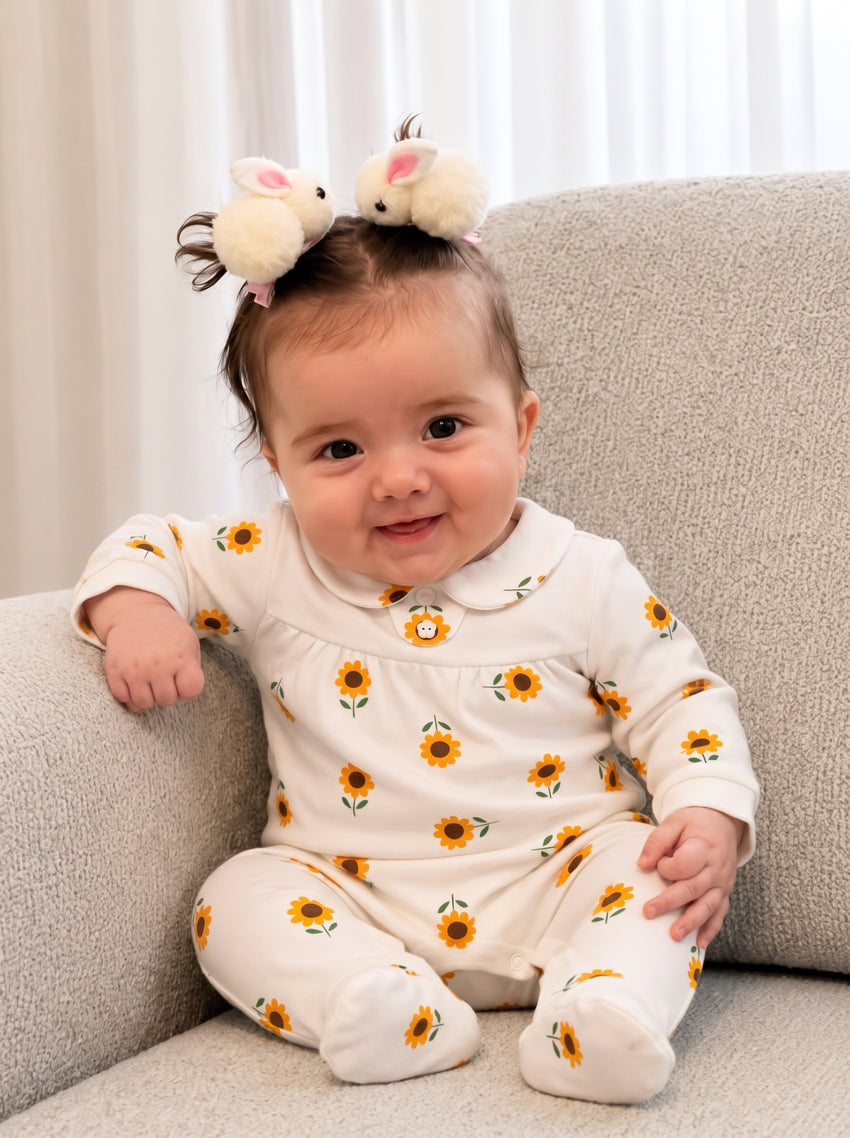 Footed Girl Romper (0-12M)