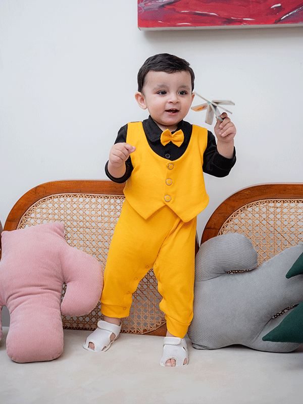 Tuxedo Romper (0-12M)