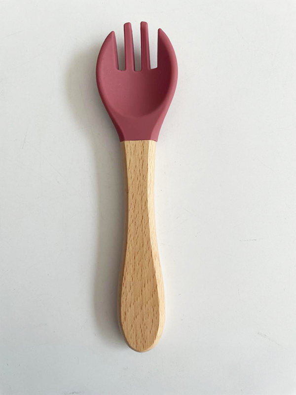 Silicone Wooden Fork