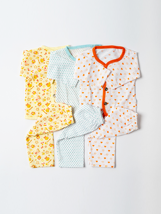 Pack of 3 Baby Nightsuits (Newborn)
