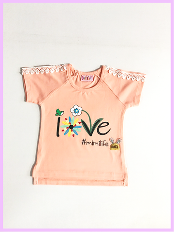 Girls T-Shirt (9-36M) - Peach