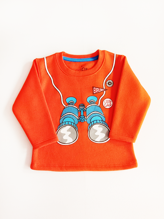 WS2024-Orange Binoculars Sweatshirt (1-11Y)